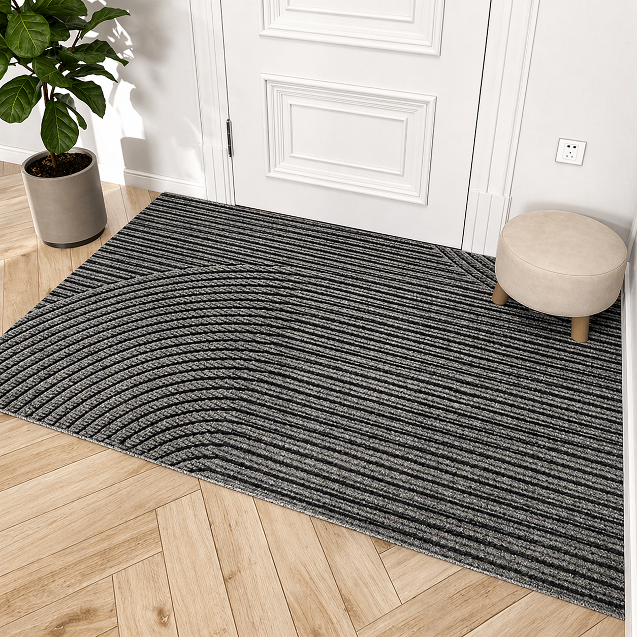 Non-Slip Textured Door Mat Modern Dirt Resistant Entry Mat Home Decor
