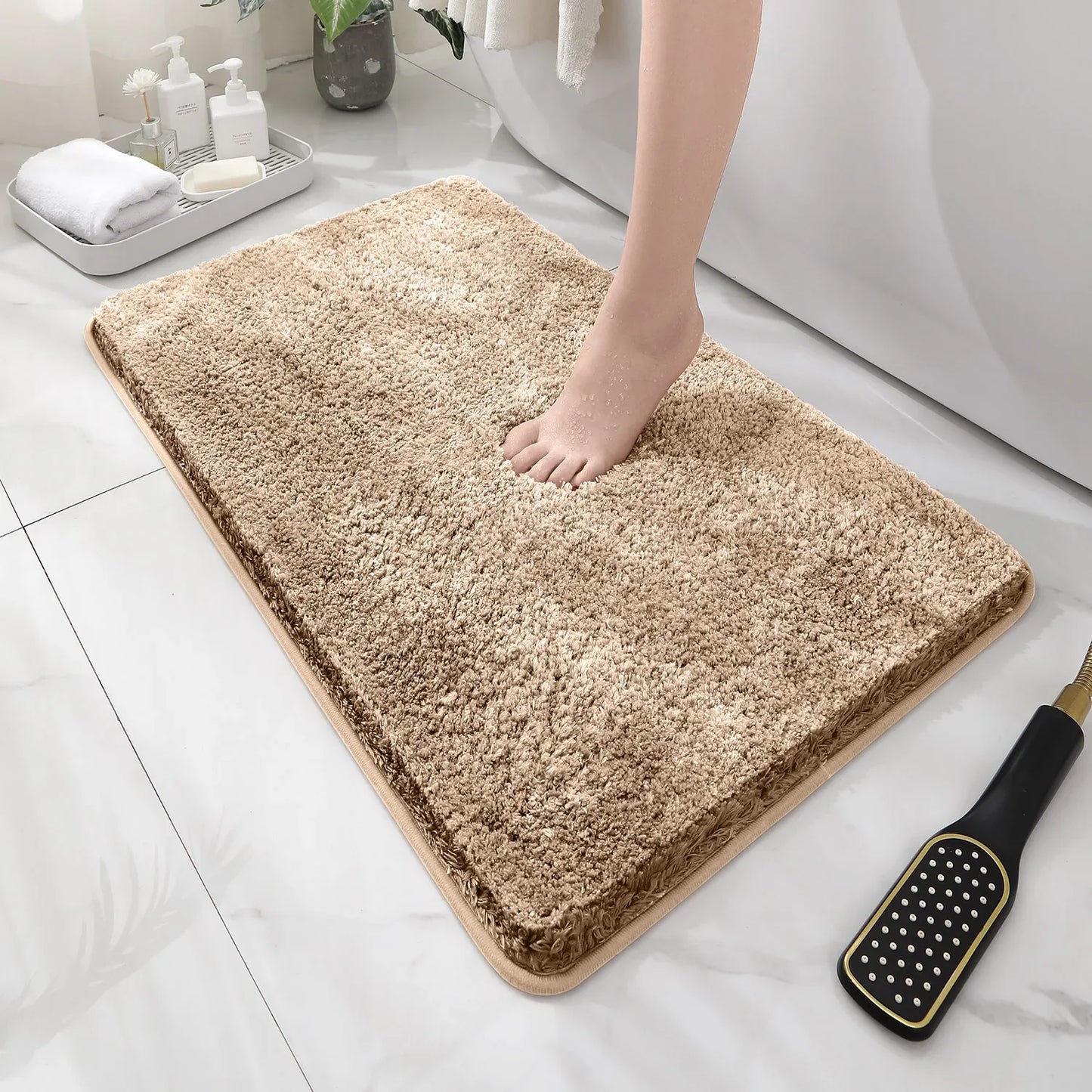 Plush Anti-Slip Bathroom Floor Mat Soft Absorbent Bath Mat Home Decor