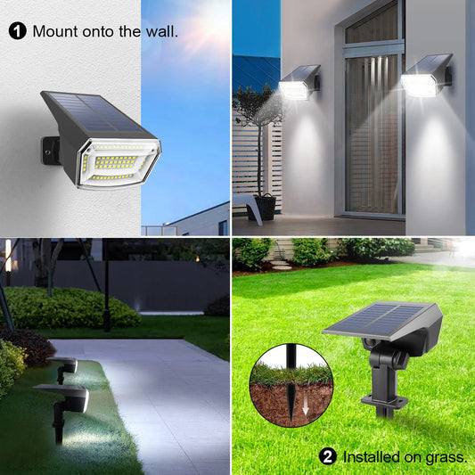 LED Solar Spotlight Outdoor Waterproof Garden Lawn Pathway Flood Light