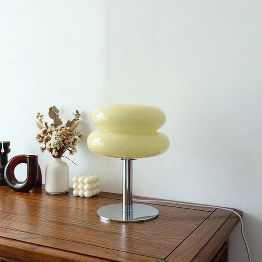 Macaron Glass Table Lamp 3-Colour Dimmable Eye-Care Bedside Light Home Decor