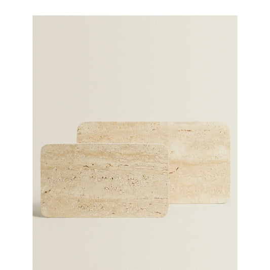 Natural Travertine Marble Tray Decorative Storage Vanity Tray Home Decor