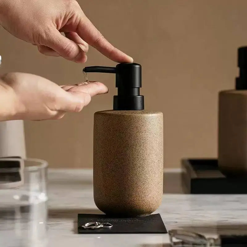 Nordic Ceramic Soap and Lotion Dispenser Minimalist Bathroom Decor
