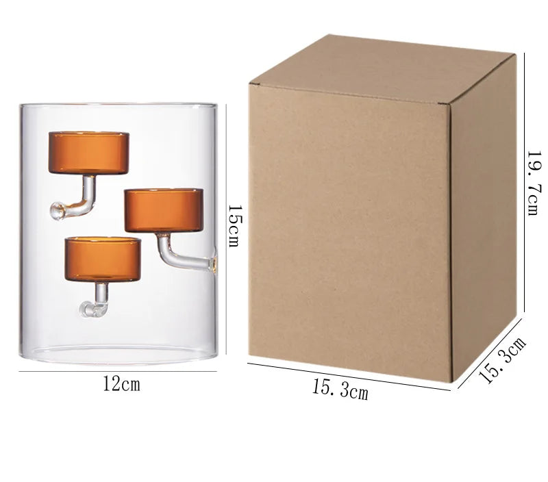 Glass Hurricane Candle Holder Cylindrical Windproof Home Decor