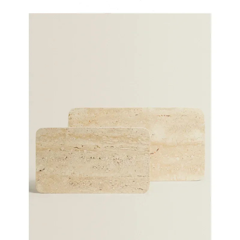 Natural Travertine Marble Tray Decorative Storage Vanity Tray Home Decor