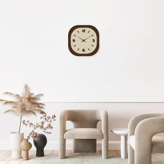 French Retro Crystal Porcelain Square Wall Clock Silent Quartz Home Decor