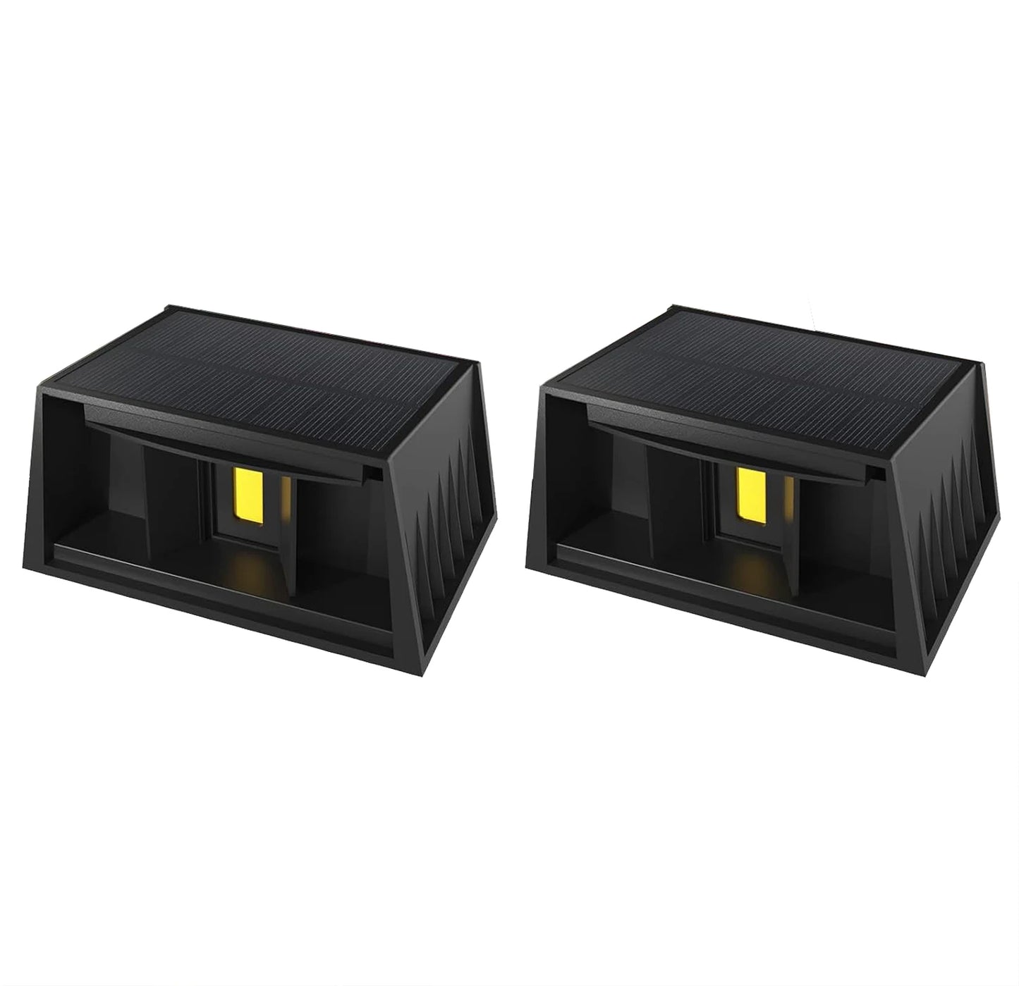 Solar Wall Light Dual Beam Warm White IP65 Garden Outdoor Fence