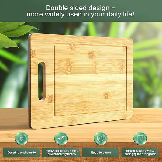 Premium Bamboo Cutting Board Natural Antibacterial Kitchen Chopping Board Decor