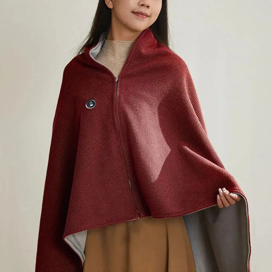 USB Heated Wearable Blanket 3 Heat Levels Washable Warm Shawl Home Office