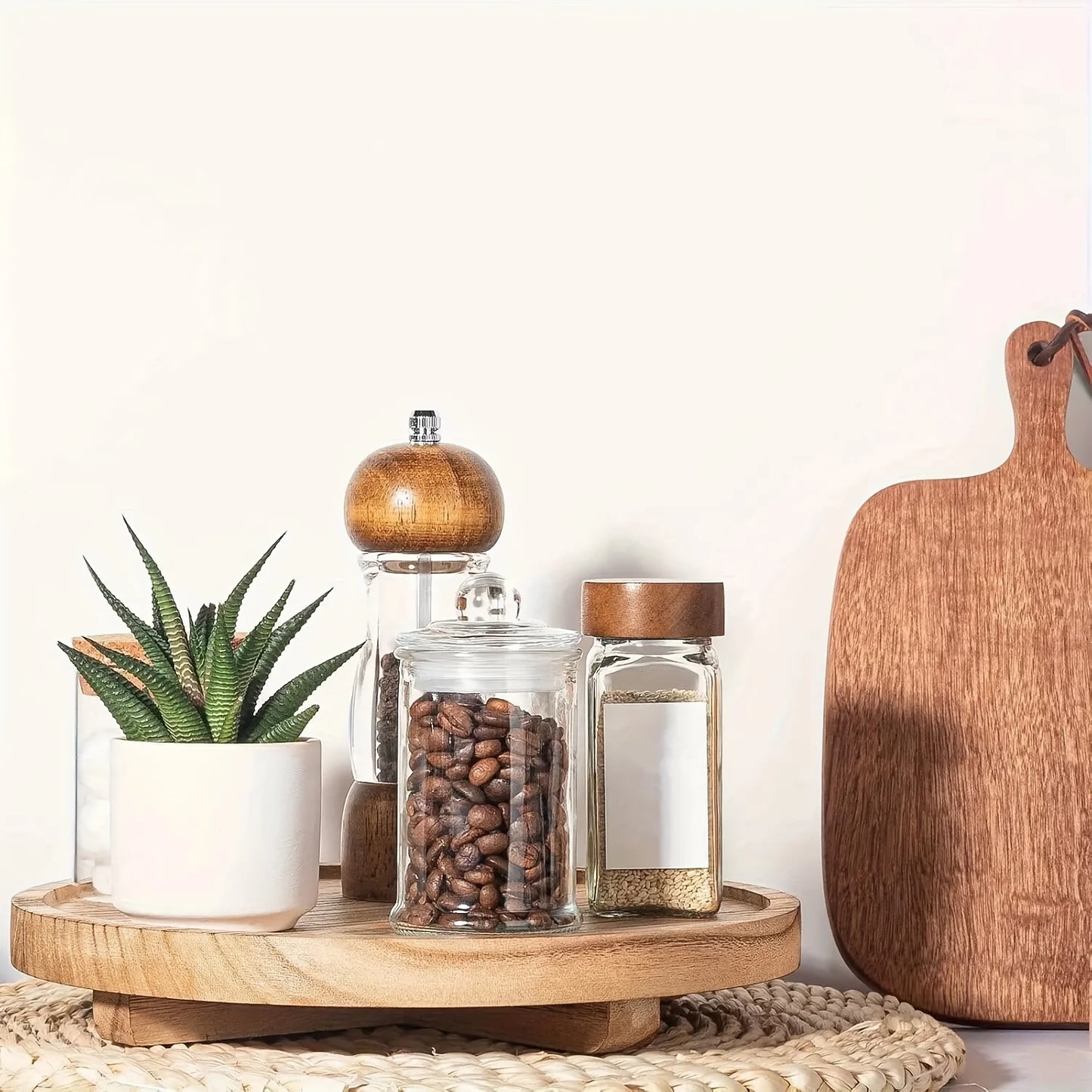 Natural Wooden Vanity Tray Round Edges Countertop Display Home Decor
