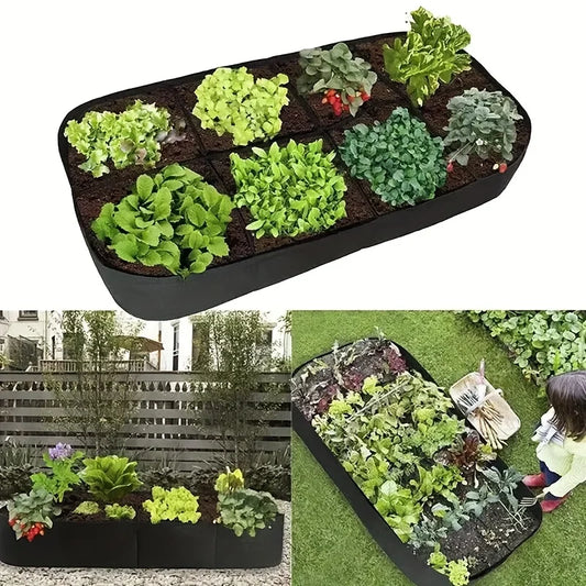 Extra Large Raised Garden Bed 8 Grid Rectangular Weather Resistant