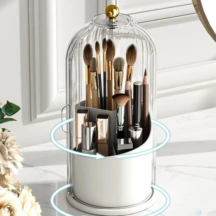 360° Rotating Acrylic Cosmetics Organiser Vanity Bathroom Counter Decor