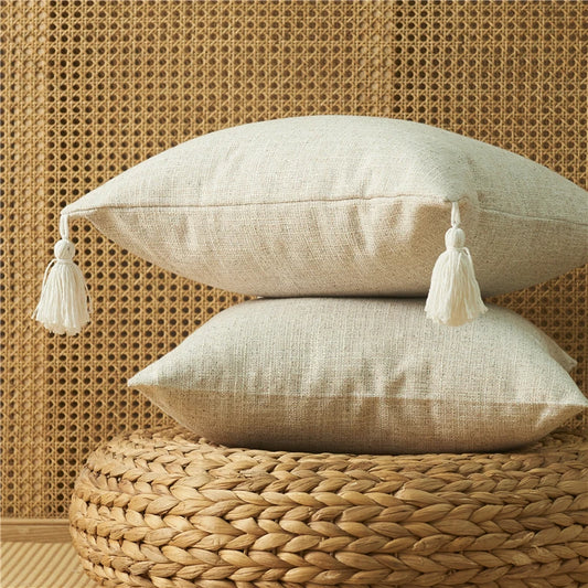 Linen Sofa Throw Pillow Cover Soft Neutral Cushion Cover Living Room