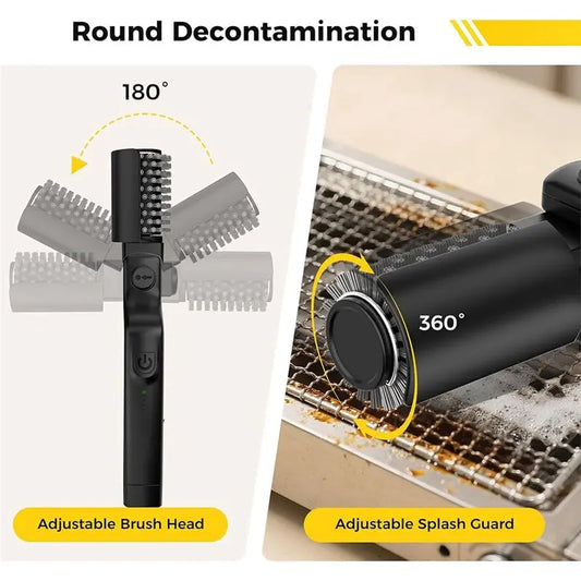 Electric Rotary BBQ Grill Cleaner Brush Wireless Stainless Steel Outdoor