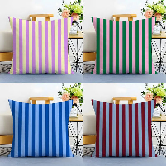 Bold Vertical Stripe Linen Cushion Cover Casual Sofa Bed Decor