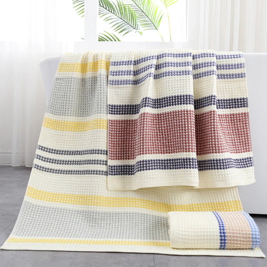 Cotton Waffle Towel Quick Dry Absorbent Bath Hand Face Cloth Bathroom Decor