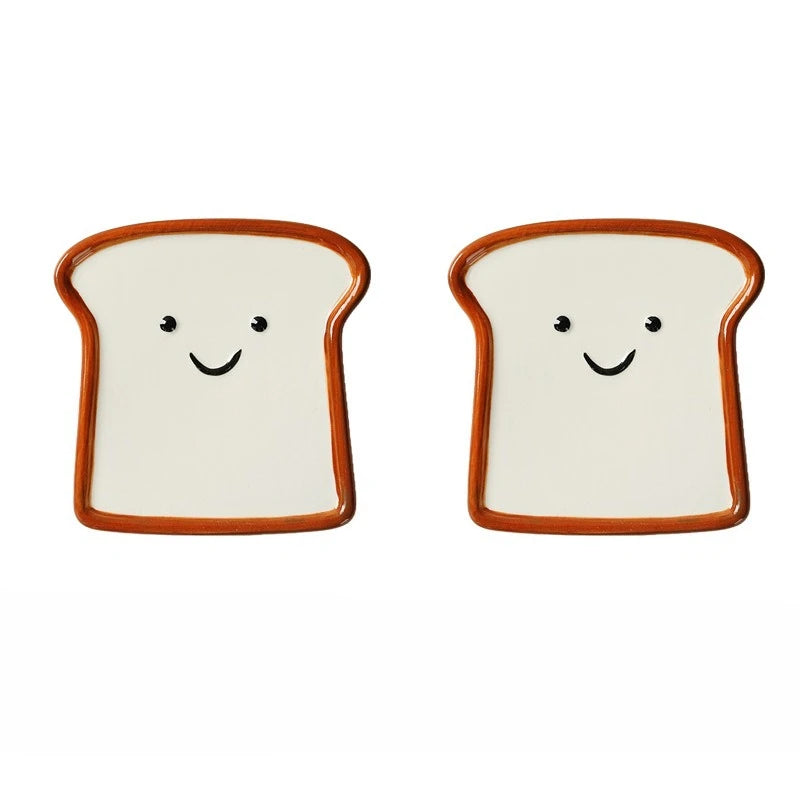 Toast Shaped Ceramic Seasoning Dish Cute Snack Plate Sushi