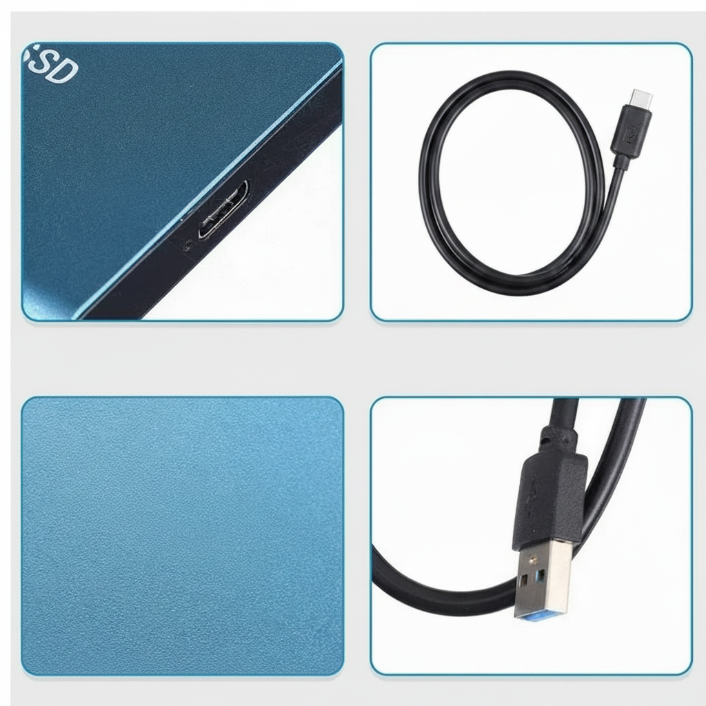 External SSD Portable Storage Fast USB Drive Compact