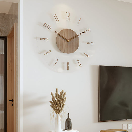 Wooden Wall Clock Silent Mechanism Modern Home Decor