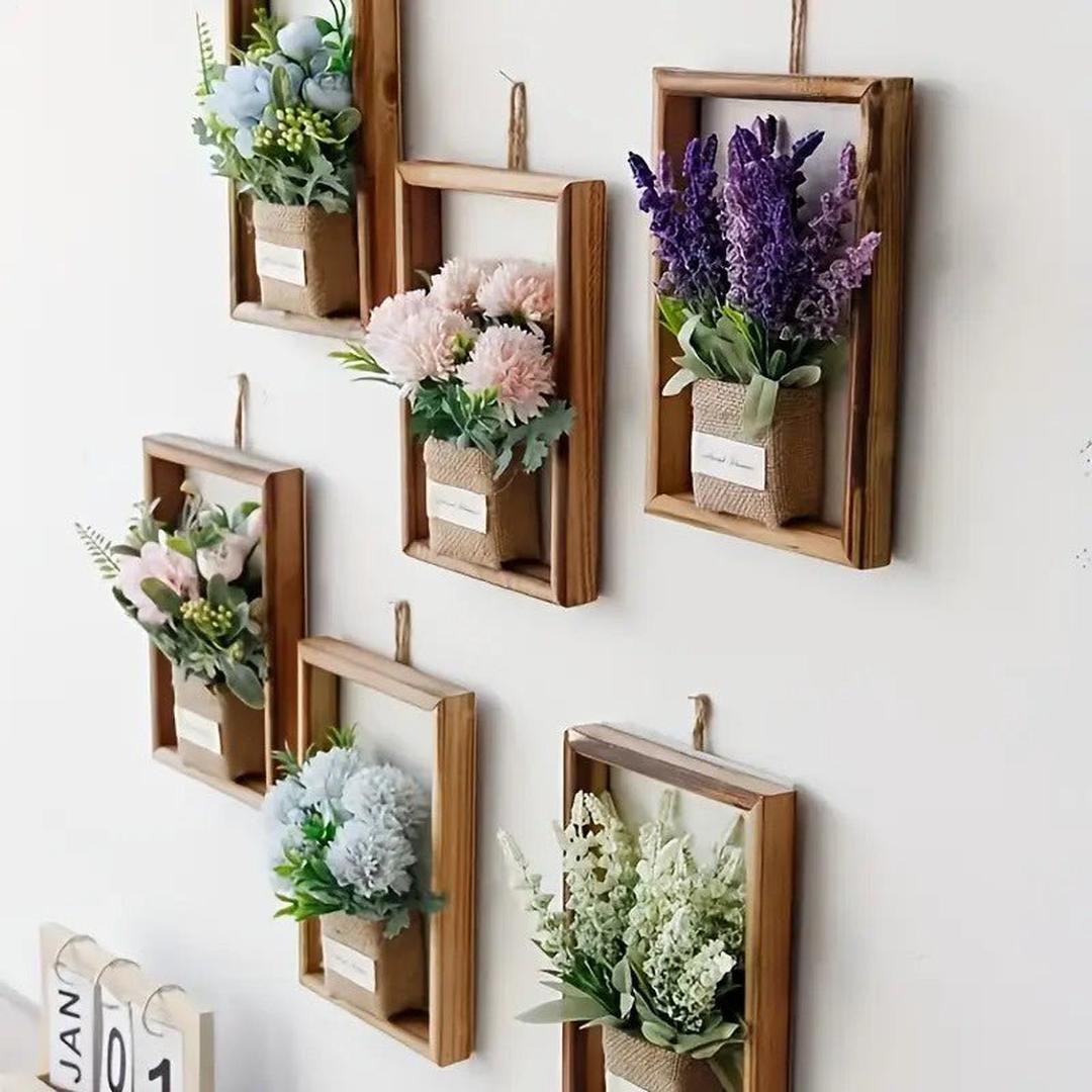 Rectangular Frame Wall Art Artificial Flowers