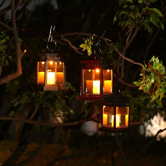 Solar Hanging Lantern LED Candle Effect Outdoor Decorative