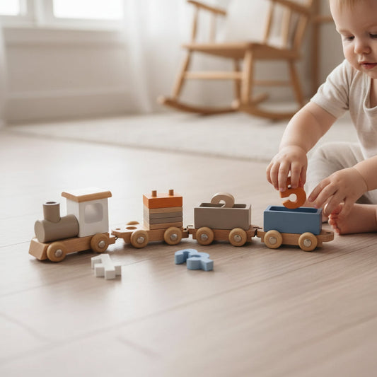 Wooden Train Set Montessori Playroom Toddler Gift Ideas
