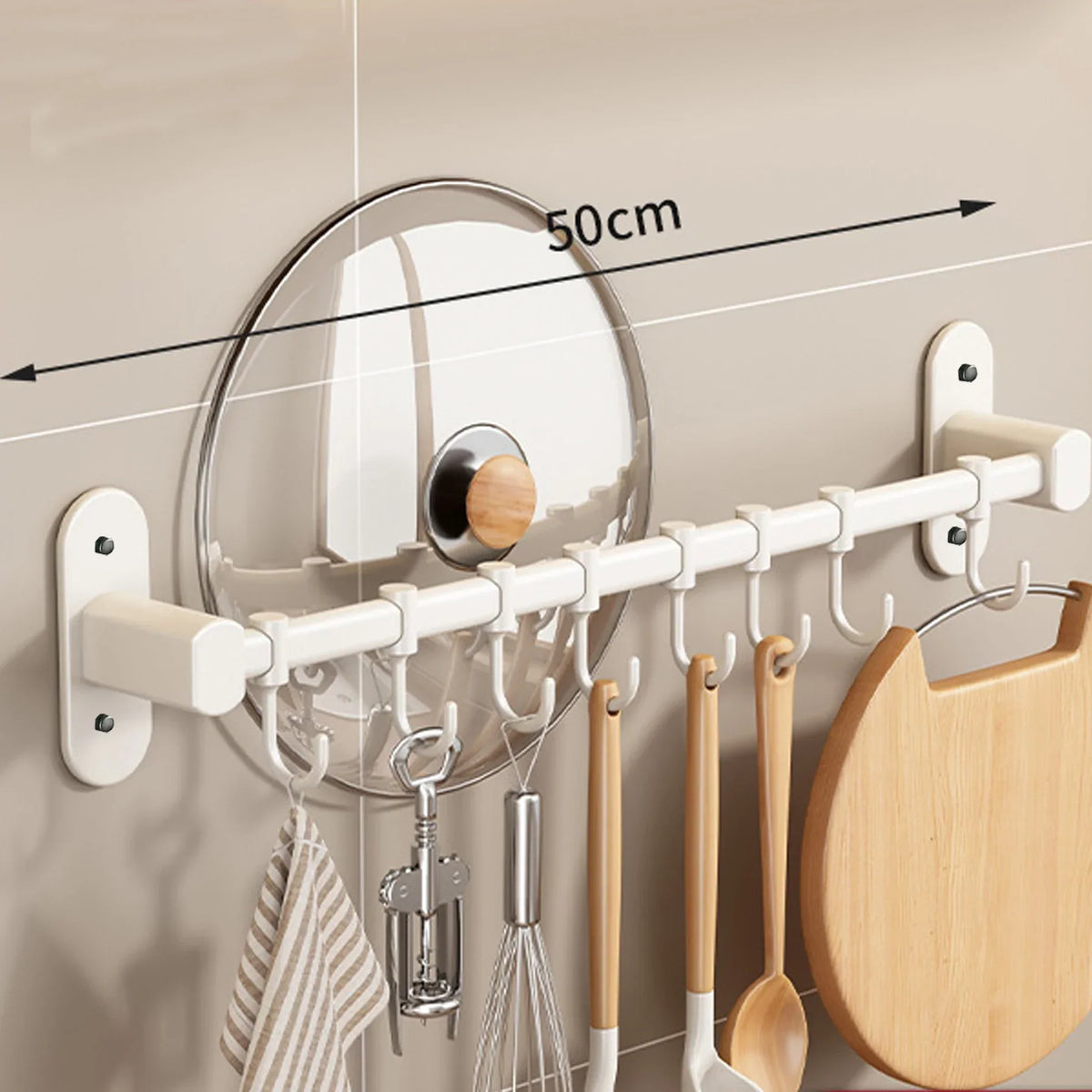 Wall Mounted Kitchen Storage Rack Pan Lid Utensil Organiser Kitchen Decor