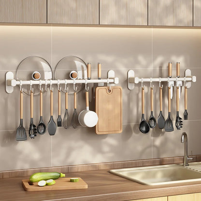 Wall Mounted Kitchen Storage Rack Pan Lid Utensil Organiser Kitchen Decor