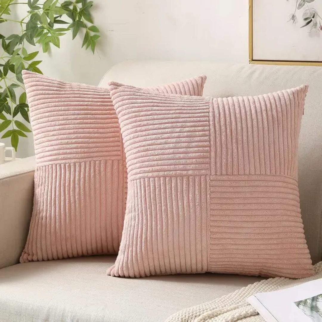 Corduroy Striped Cushion Cover Soft Textured Sofa Pillow Cover Home Decor