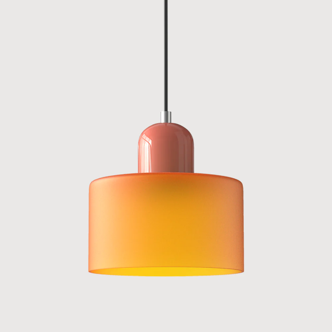 Retro Coloured Glass Pendant Lamp Handblown Shade Ceiling Light Home Decor
