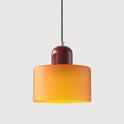 Retro Coloured Glass Pendant Lamp Handblown Shade Ceiling Light Home Decor