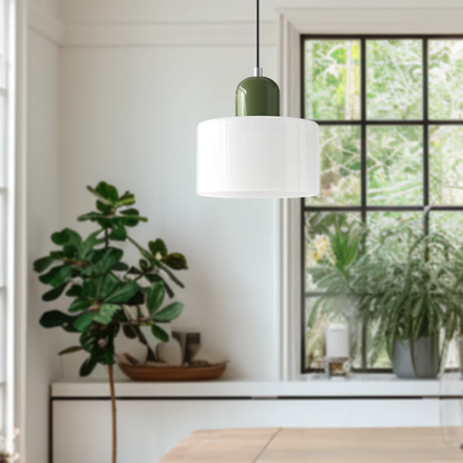 Retro Coloured Glass Pendant Lamp Handblown Shade Ceiling Light Home Decor