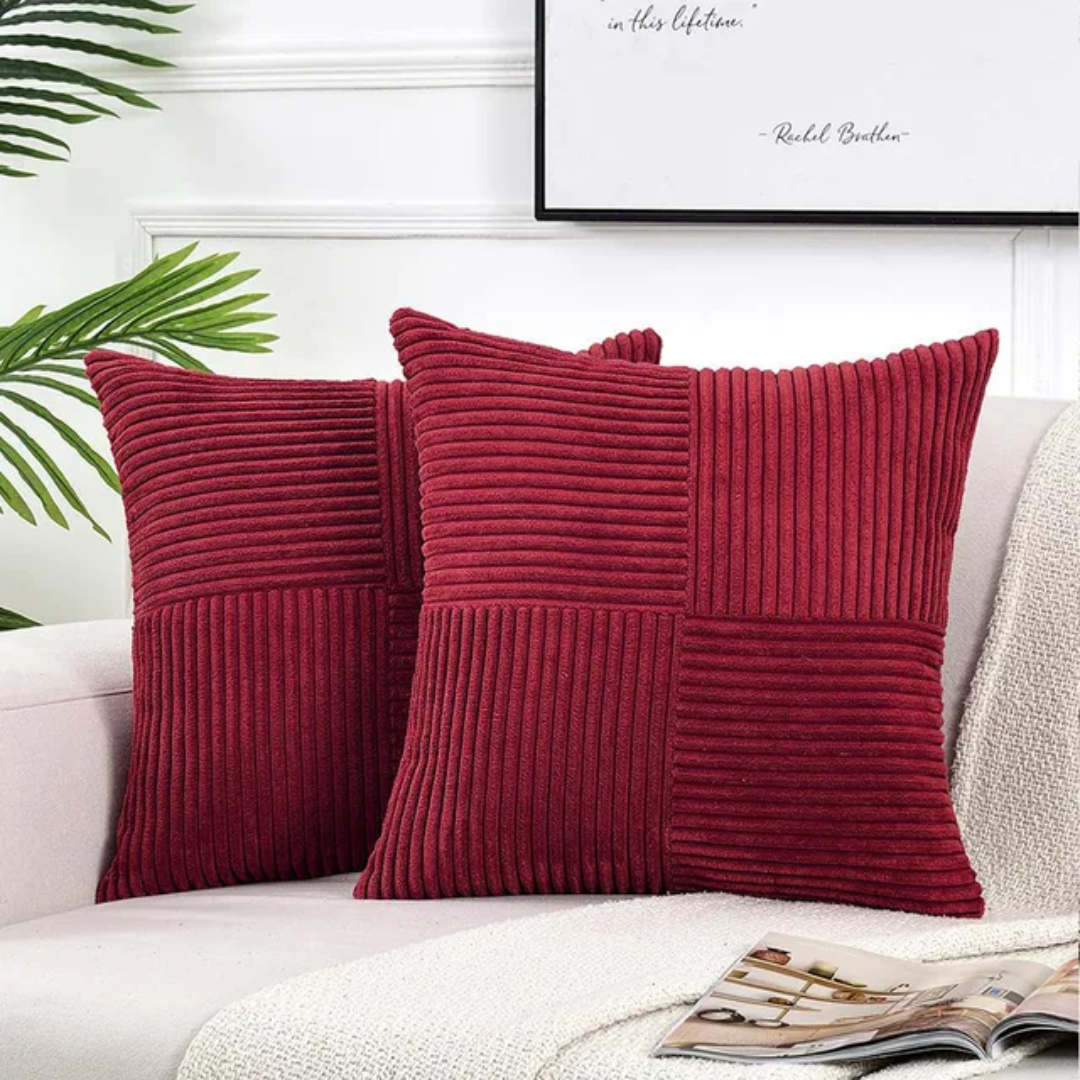 Corduroy Striped Cushion Cover Soft Textured Sofa Pillow Cover Home Decor