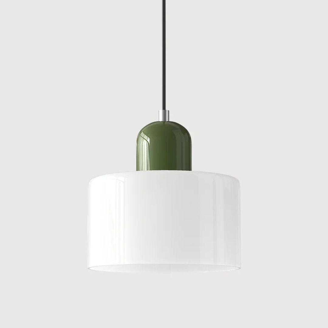 Retro Coloured Glass Pendant Lamp Handblown Shade Ceiling Light Home Decor