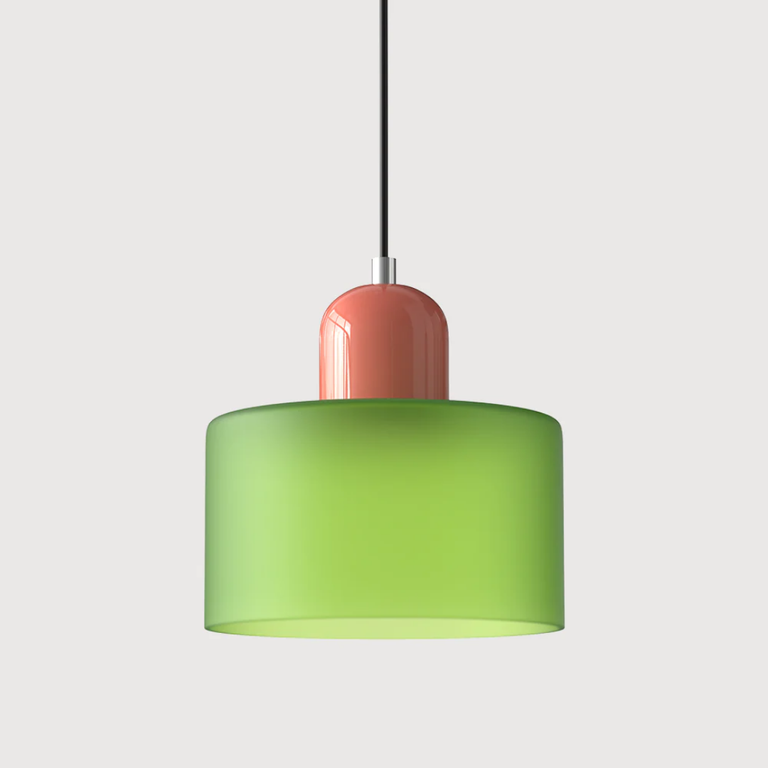 Retro Coloured Glass Pendant Lamp Handblown Shade Ceiling Light Home Decor