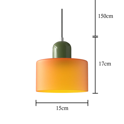 Retro Coloured Glass Pendant Lamp Handblown Shade Ceiling Light Home Decor