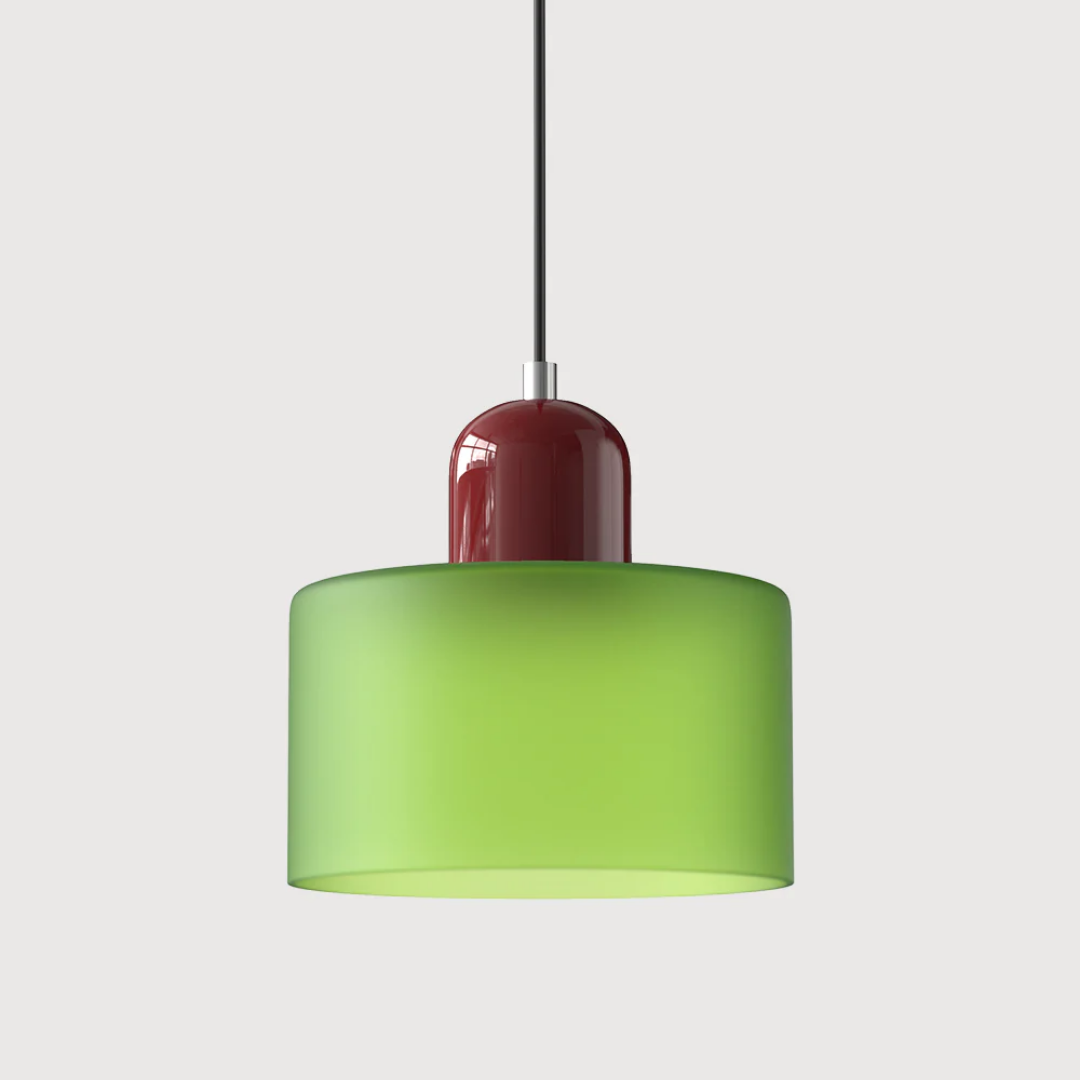 Retro Coloured Glass Pendant Lamp Handblown Shade Ceiling Light Home Decor