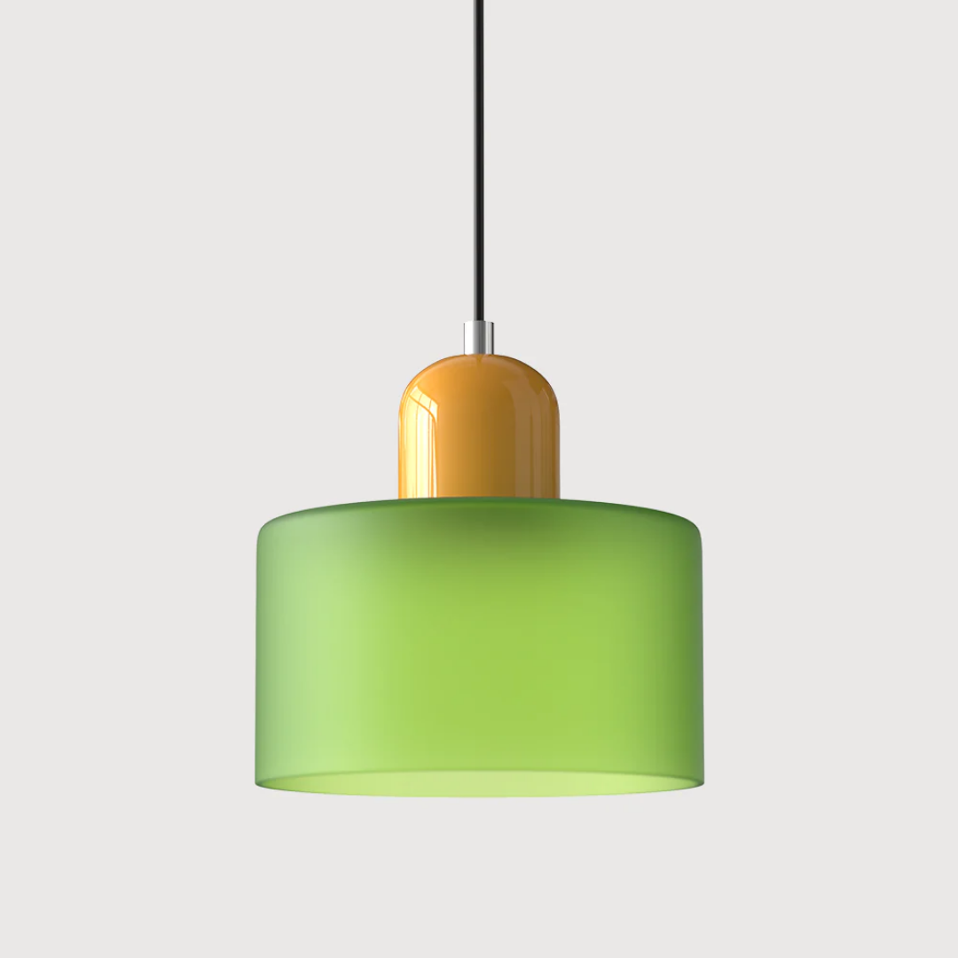 Retro Coloured Glass Pendant Lamp Handblown Shade Ceiling Light Home Decor