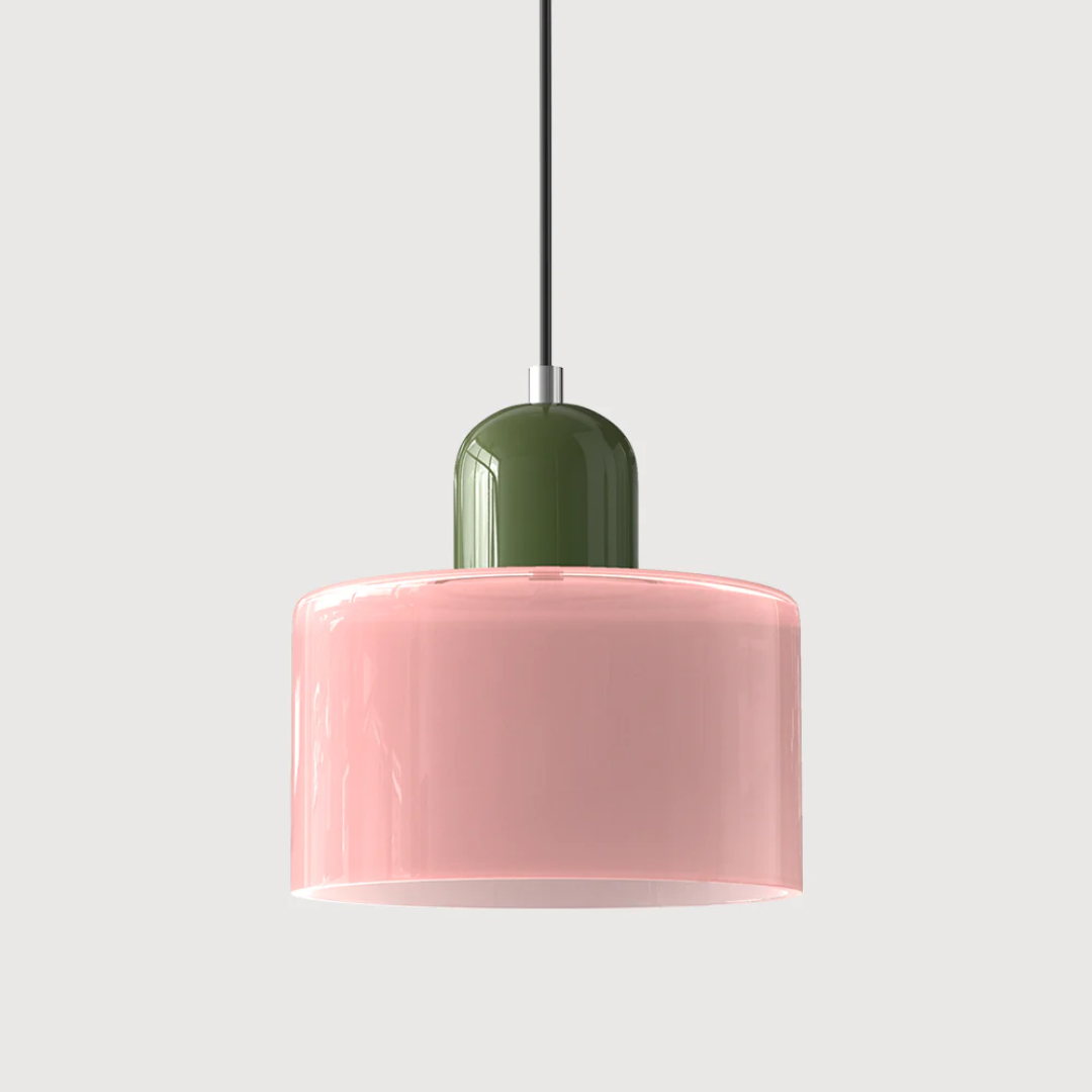 Retro Coloured Glass Pendant Lamp Handblown Shade Ceiling Light Home Decor