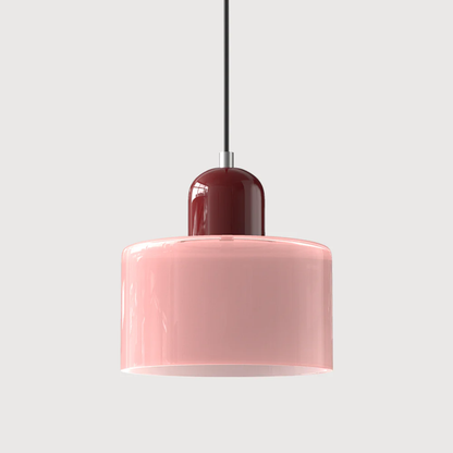 Retro Coloured Glass Pendant Lamp Handblown Shade Ceiling Light Home Decor