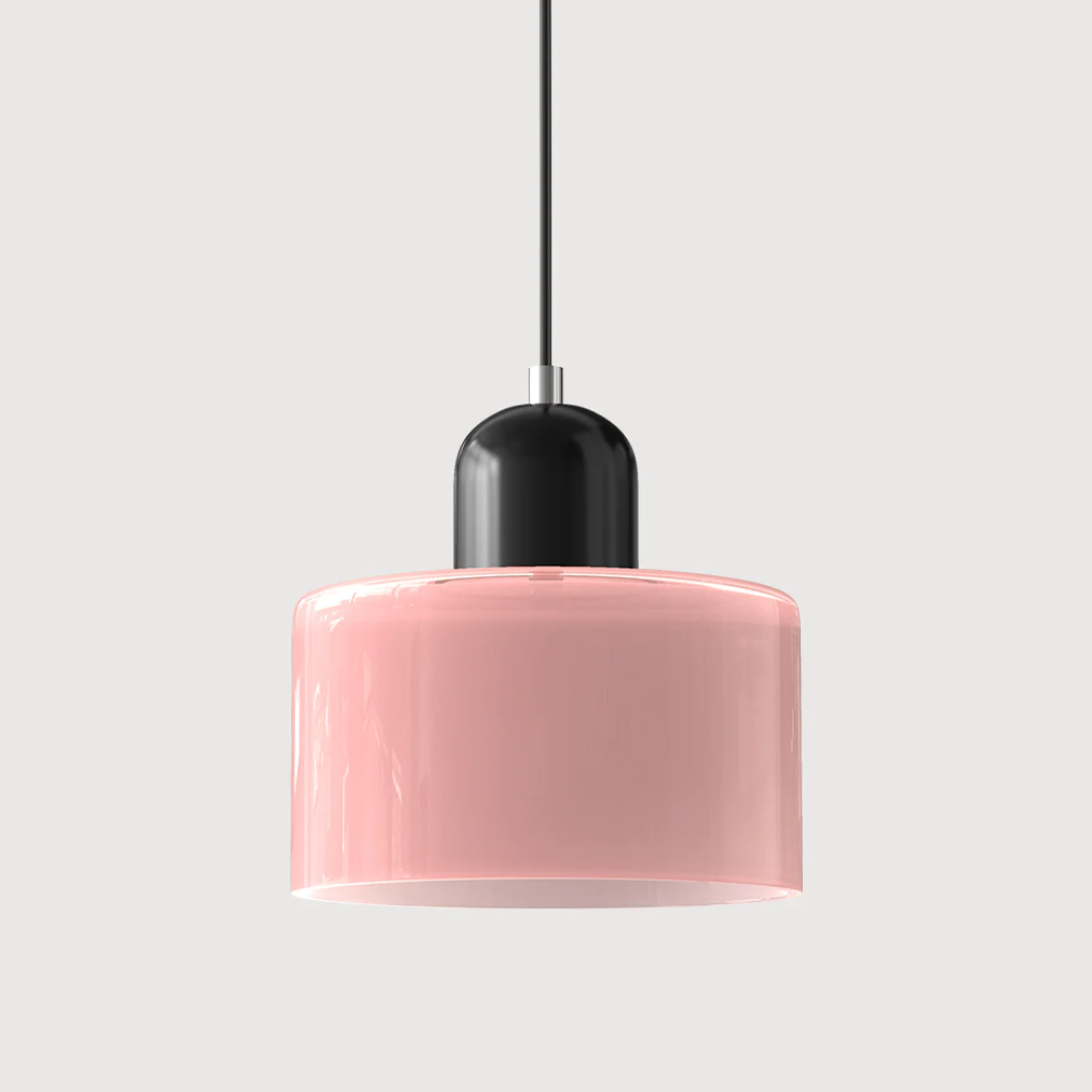 Retro Coloured Glass Pendant Lamp Handblown Shade Ceiling Light Home Decor