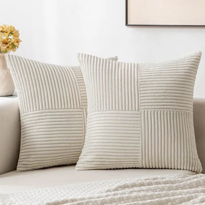 Corduroy Striped Cushion Cover Soft Textured Sofa Pillow Cover Home Decor