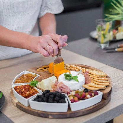 Acacia Wood Cheese Board and Knife Set Charcuterie Board Home Decor