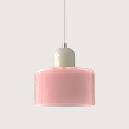 Retro Coloured Glass Pendant Lamp Handblown Shade Ceiling Light Home Decor