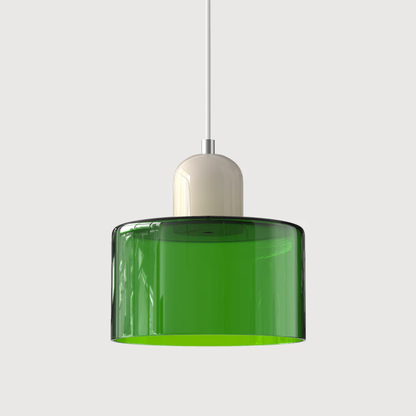 Retro Coloured Glass Pendant Lamp Handblown Shade Ceiling Light Home Decor
