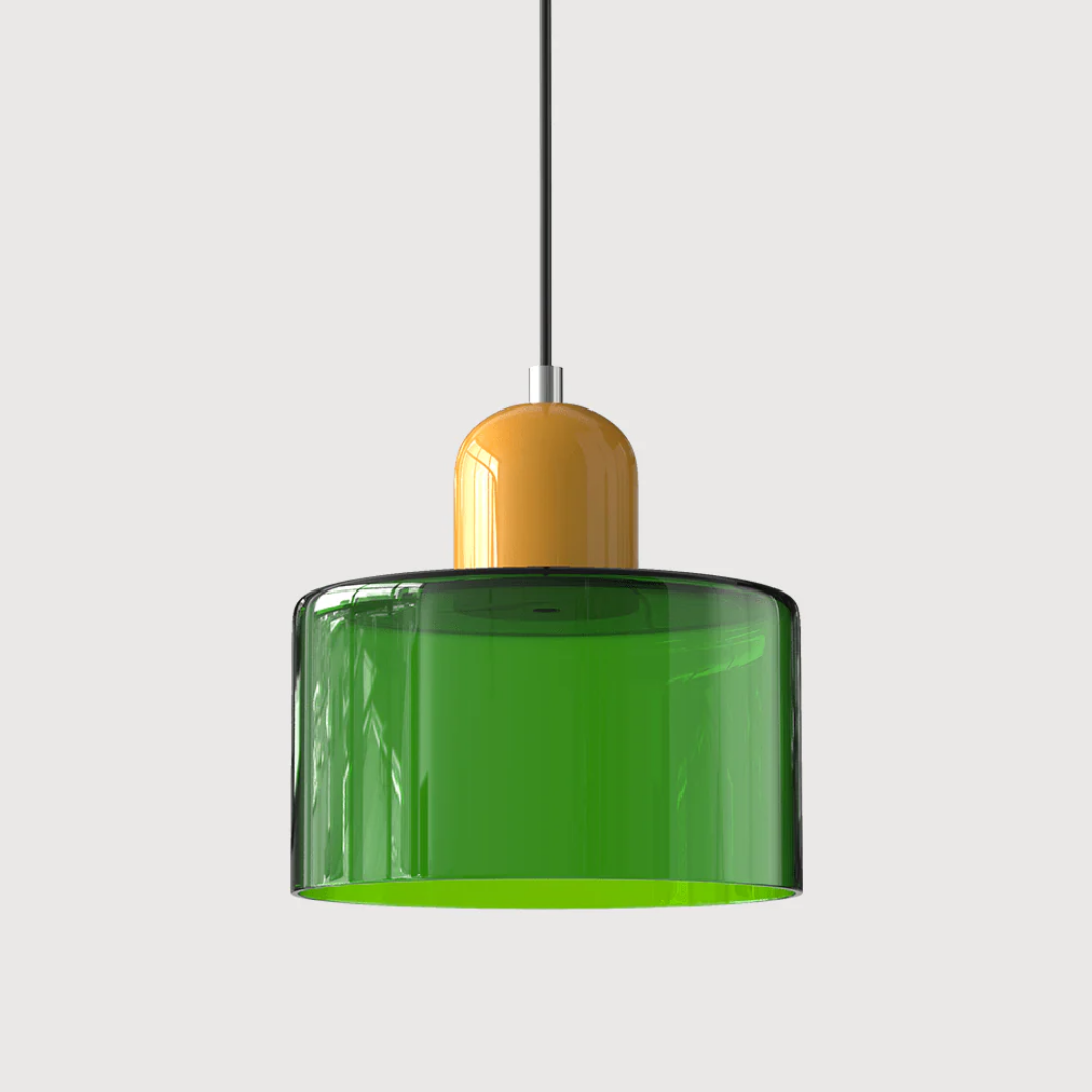 Retro Coloured Glass Pendant Lamp Handblown Shade Ceiling Light Home Decor