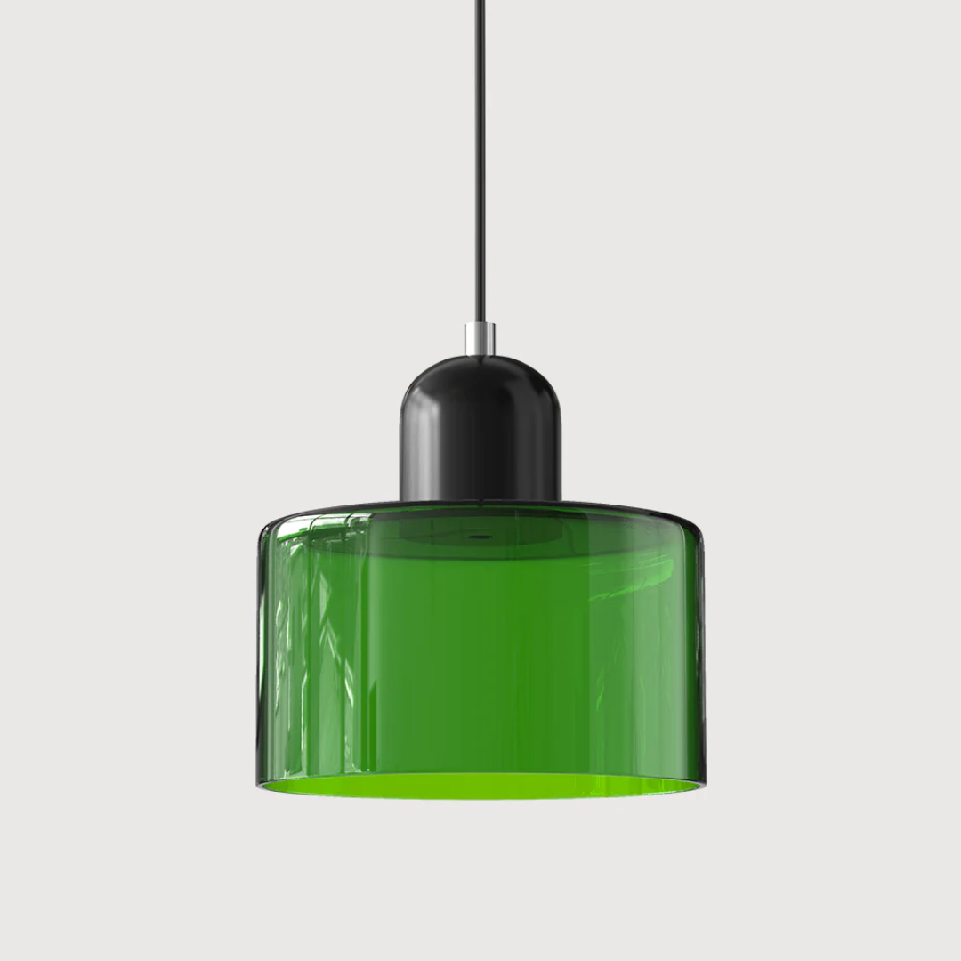 Retro Coloured Glass Pendant Lamp Handblown Shade Ceiling Light Home Decor