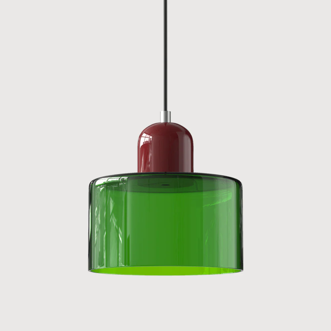 Retro Coloured Glass Pendant Lamp Handblown Shade Ceiling Light Home Decor