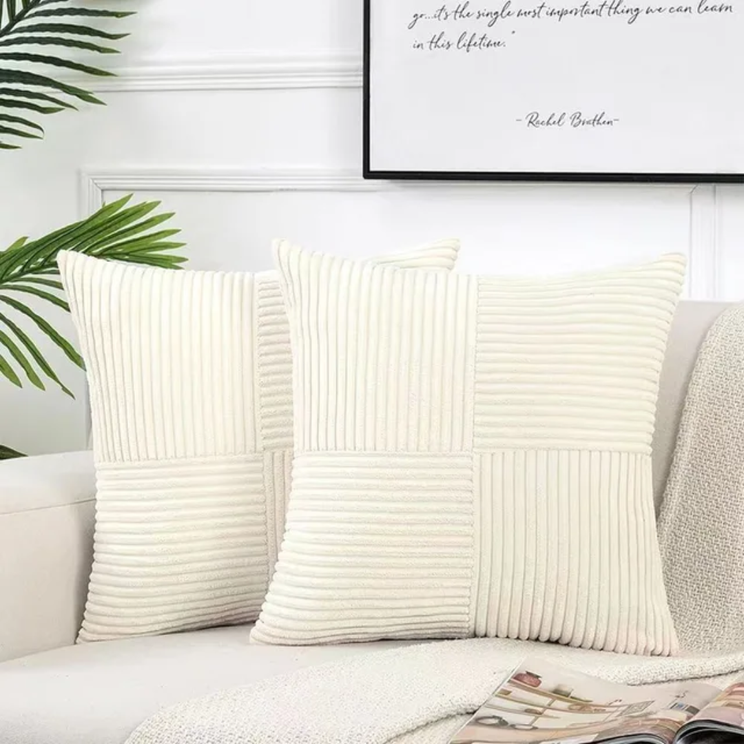 Corduroy Striped Cushion Cover Soft Textured Sofa Pillow Cover Home Decor