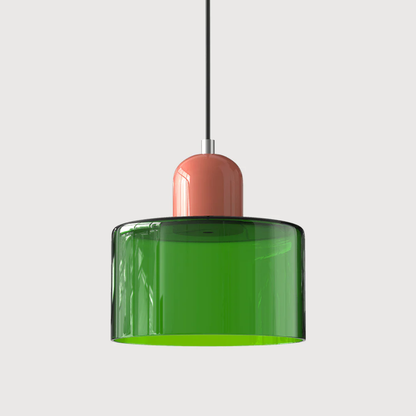 Retro Coloured Glass Pendant Lamp Handblown Shade Ceiling Light Home Decor