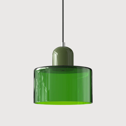 Retro Coloured Glass Pendant Lamp Handblown Shade Ceiling Light Home Decor